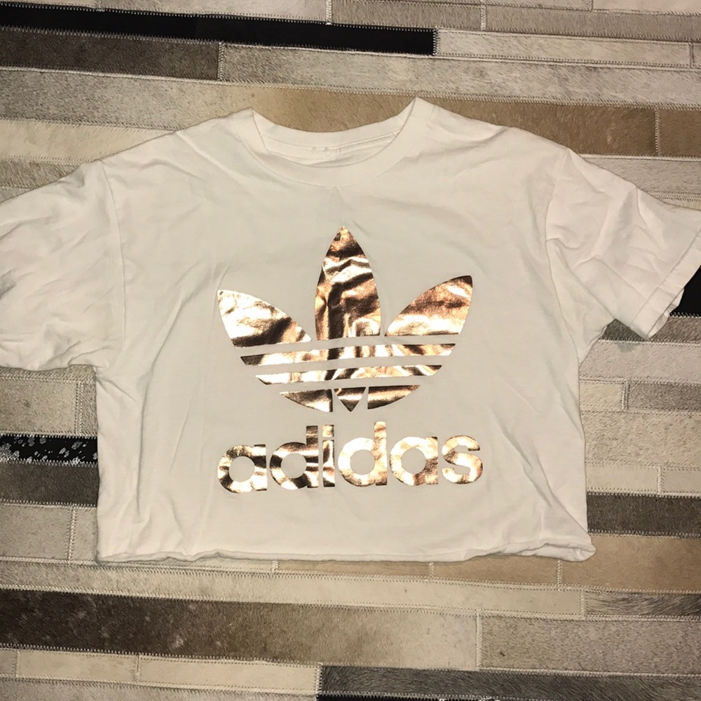 Adidas crop top gold
